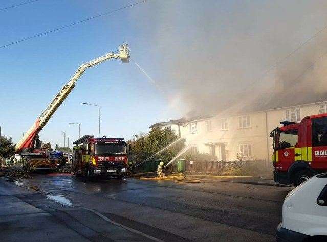 The fire in Crayford Way Photo: London Fire Brigade