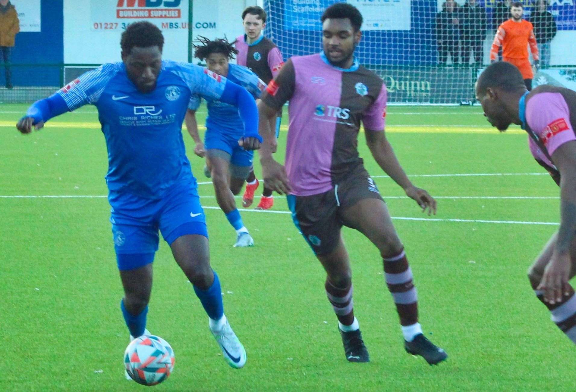 Herne Bay striker Marcel Barrington has scored in each of their past two matches. Picture: Keith Davy