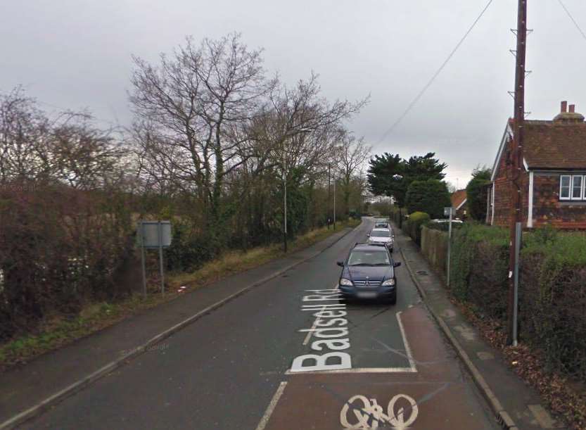 Badsell Road has been blocked both directions by a fallen tree. Picture: Google Maps