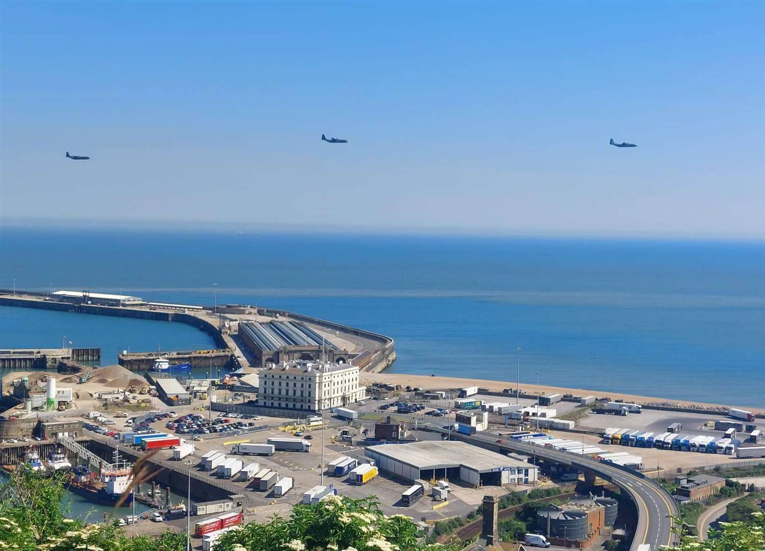 The planes were spotted going over the docks in Dover. Picture: Anna-Marie Shearer