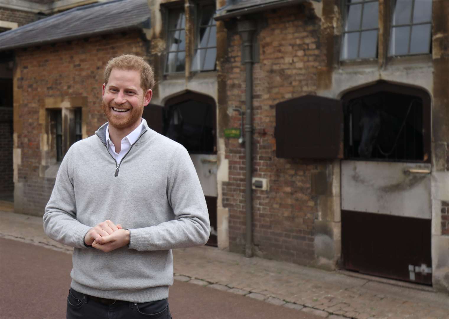 The Duke of Sussex speaking at Windsor Castle in Berkshire as he announced the arrival of his baby son (Steve Parsons/PA)