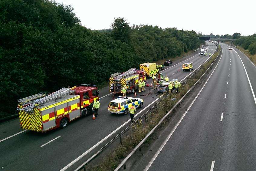 The scene on the M2. Picture via @james_geer