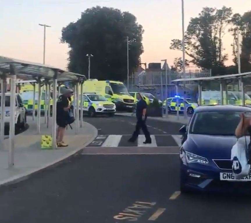 Emergency services at Ramsgate station last Monday. Picture: @PetrickGarcia / Twitter