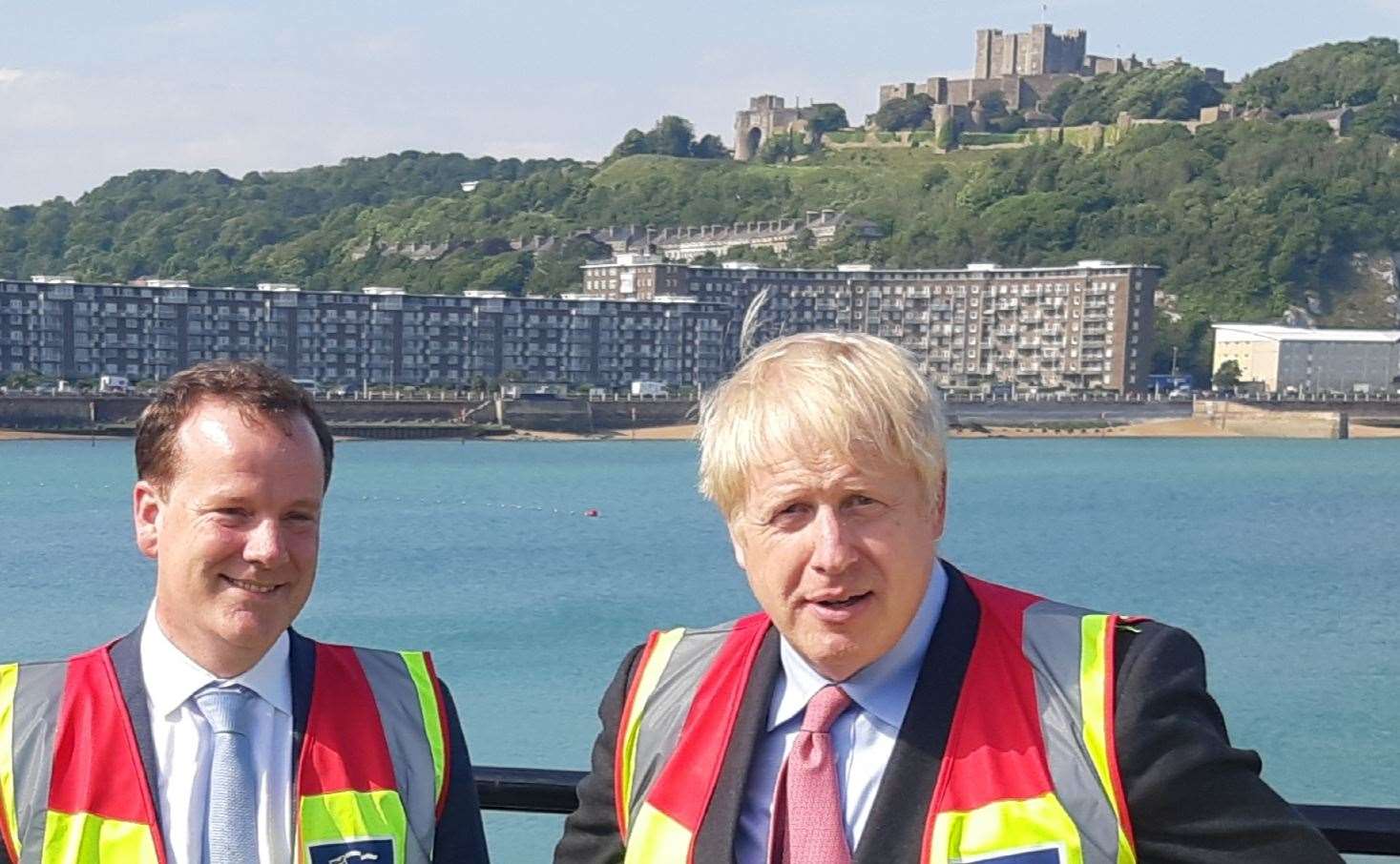Boris Johnson and Charlie Elphicke in Dover in July. Picture: Sam Lennon