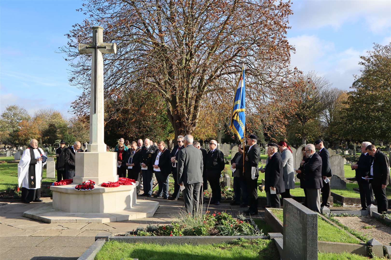 Armistice Day service in the Sheppey Cemetery, Halfway, for Remembrance Day 2022