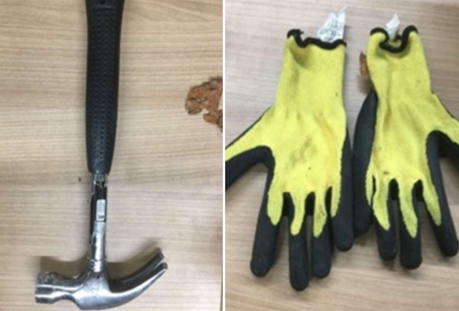 Mark Royden used gloves and a hammer during the raid