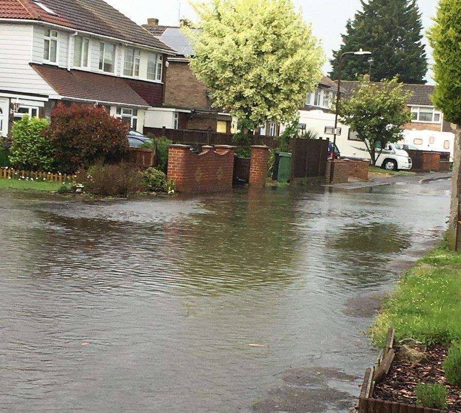 Flooding at Lenham. Picture: Carrie Horlock (2256739)
