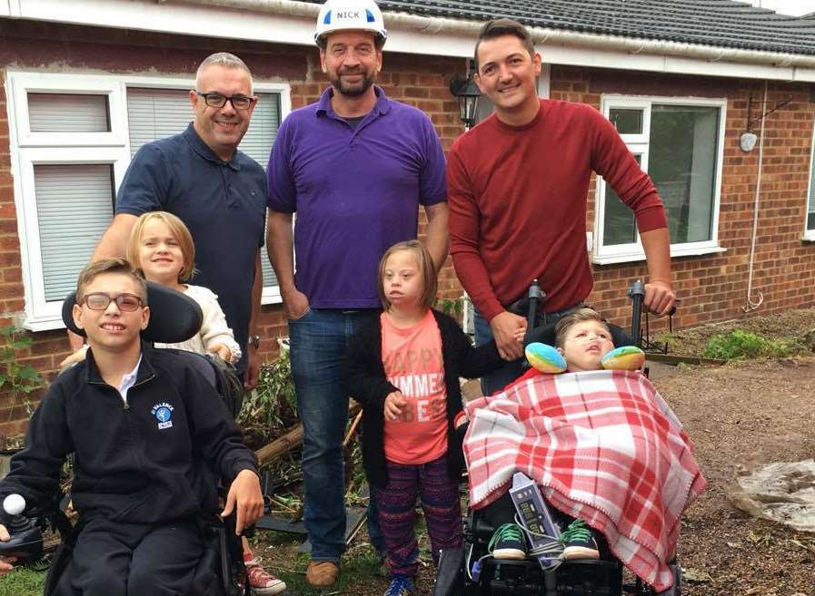 The Ratcliffe family with DIY SOS presenter Nick Knowles