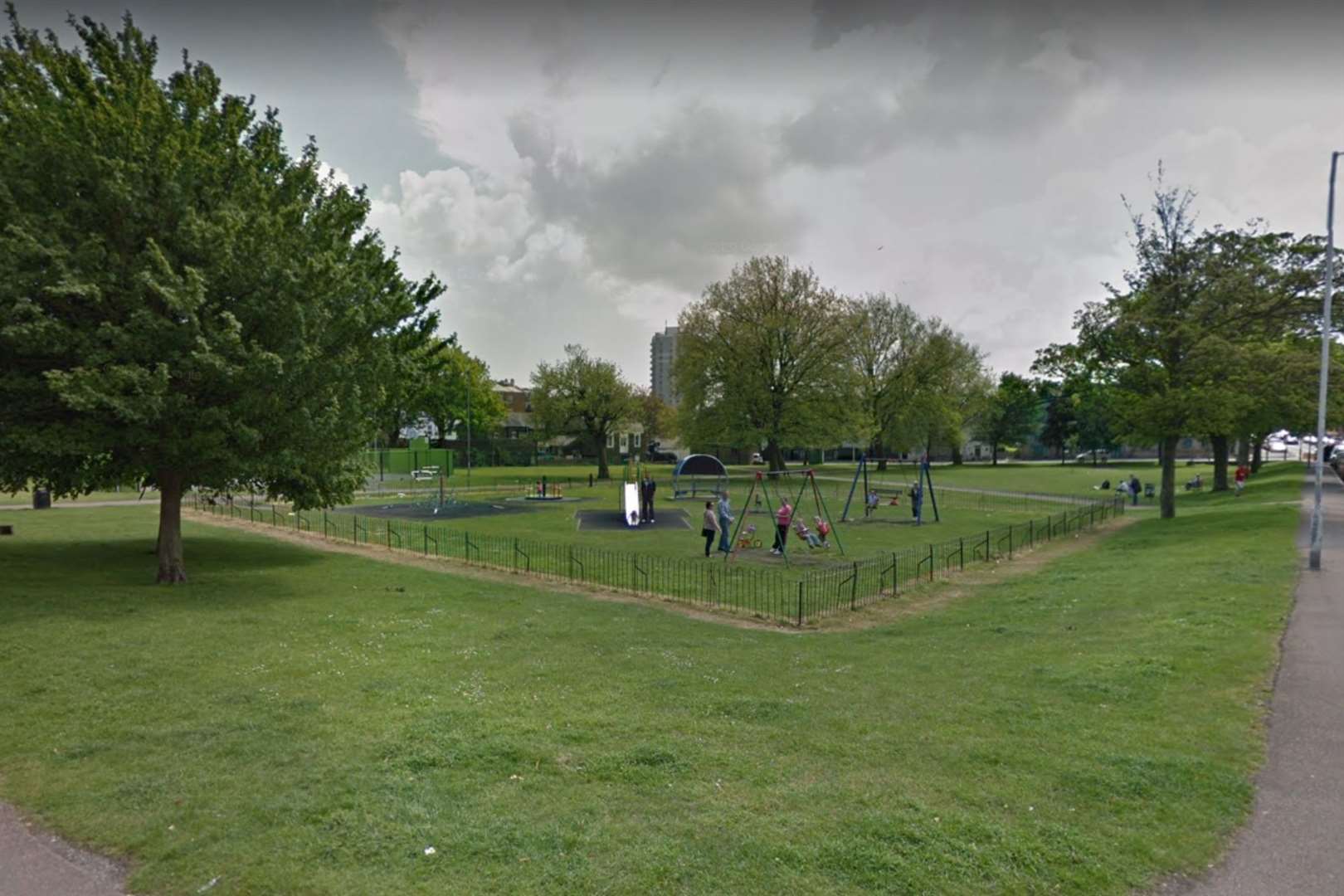 A meat clever was found among the trees and slightly buried in Boundary Park in Ramsgate. Picture: Google Maps