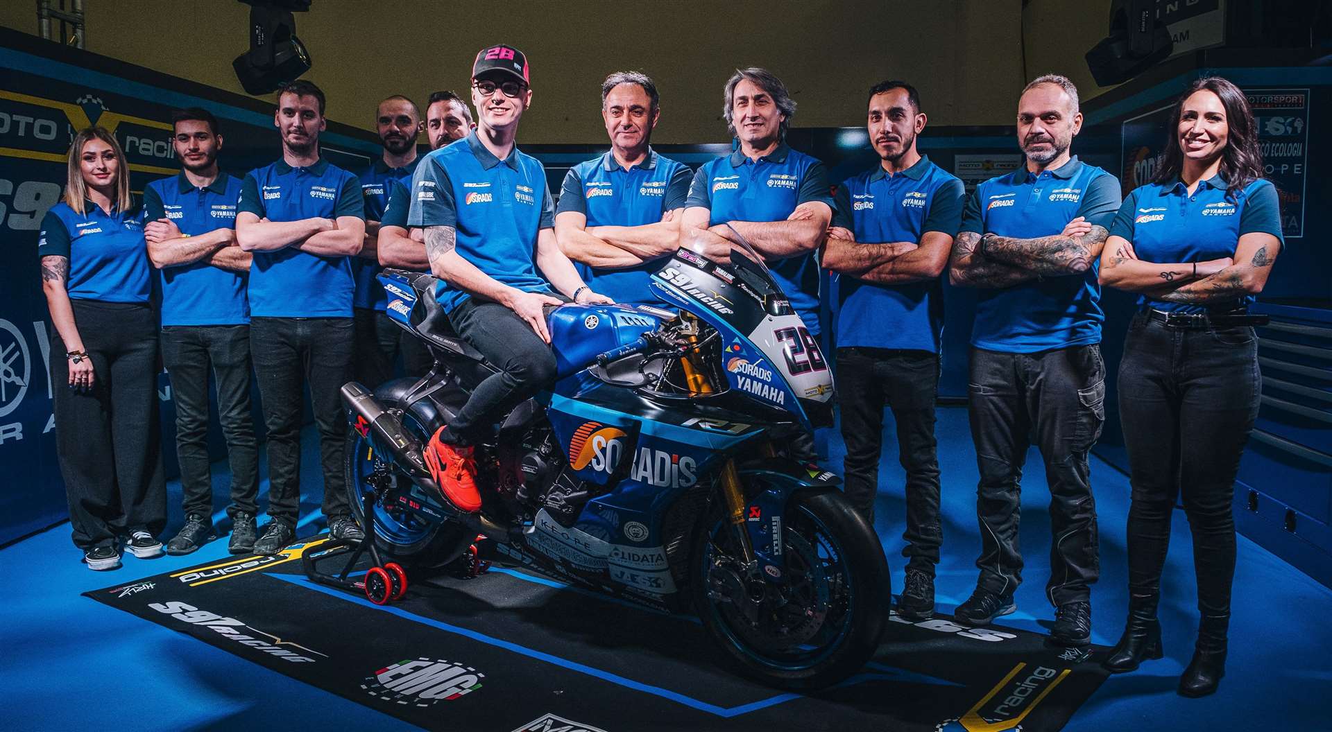 Lydd's Bradley Ray and his team at the launch of this year’s bike for their Superbike World Championship campaign. Picture: Giulio di Natale