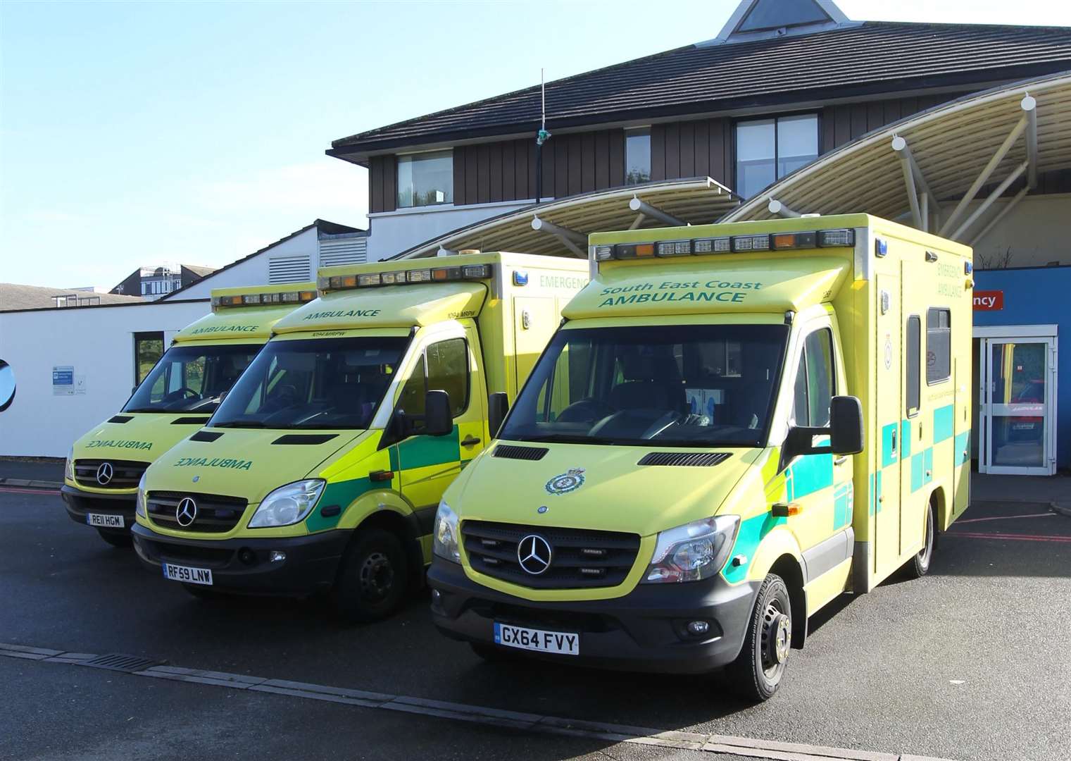 Ambulances at Maidstone Hospital