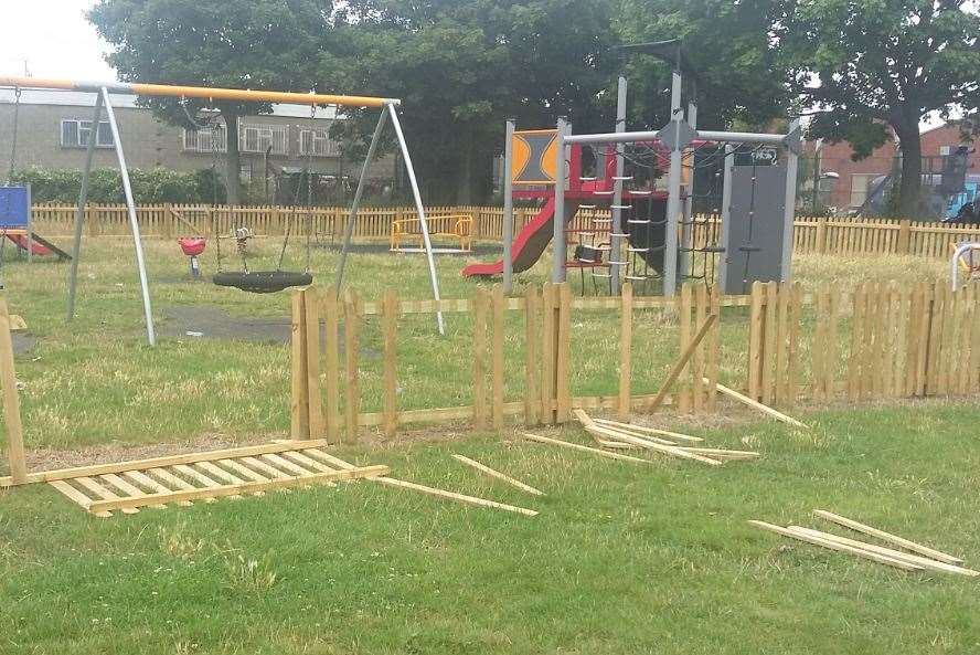 The damage at Warre Rec, Ramsgate. Pic: Thanet District Council