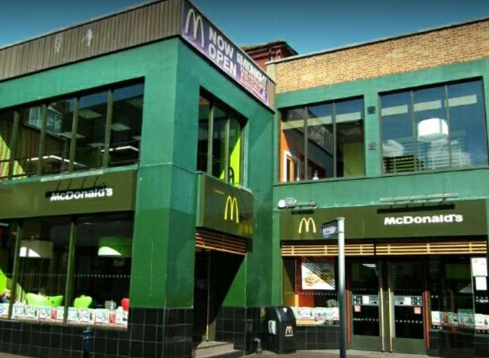The incident happened outside McDonald's in Week Street. Picture: Google.
