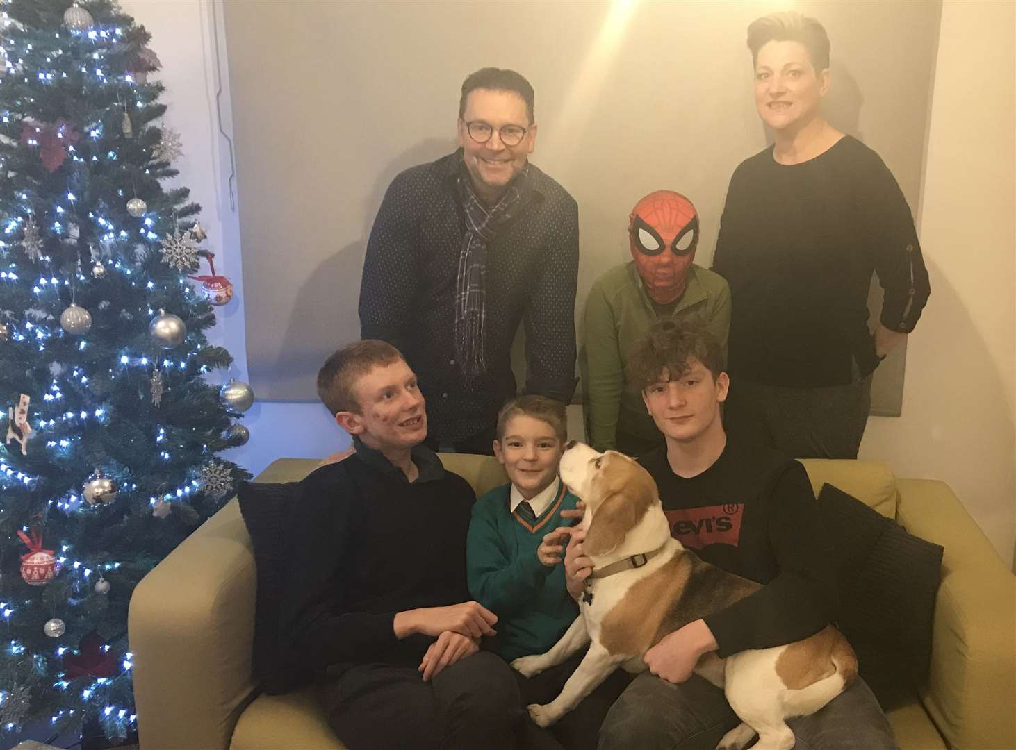 Andrew Keeping and Naomi Dobbs with their family. From L-R: Charlie, Felix, their youngest foster child and Oscar