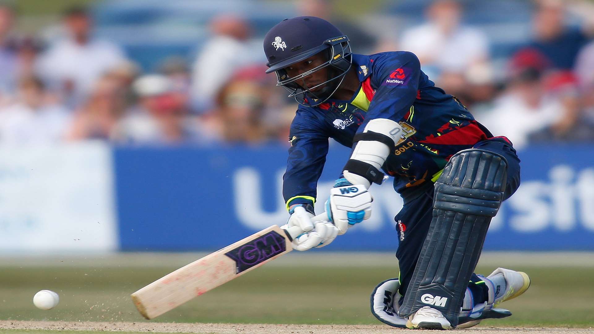 Daniel Bell-Drummond on his way to 90 not out for Spitfires. Picture: Andy Jones