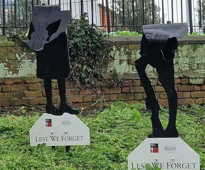 The vandalised war memorials next to the Minster Gatehouse Museum. Picture: Paul Alexander Thurston