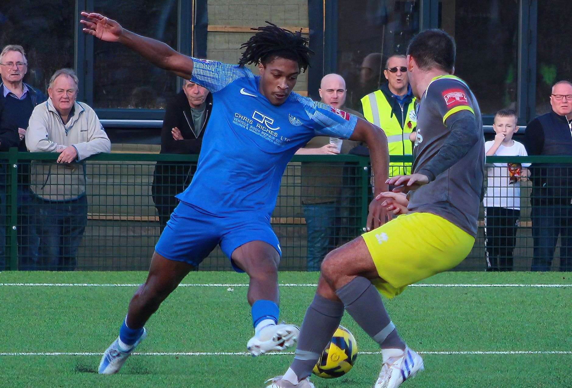 Herne Bay's Kymani Thomas this season in action. Picture: Keith Davy