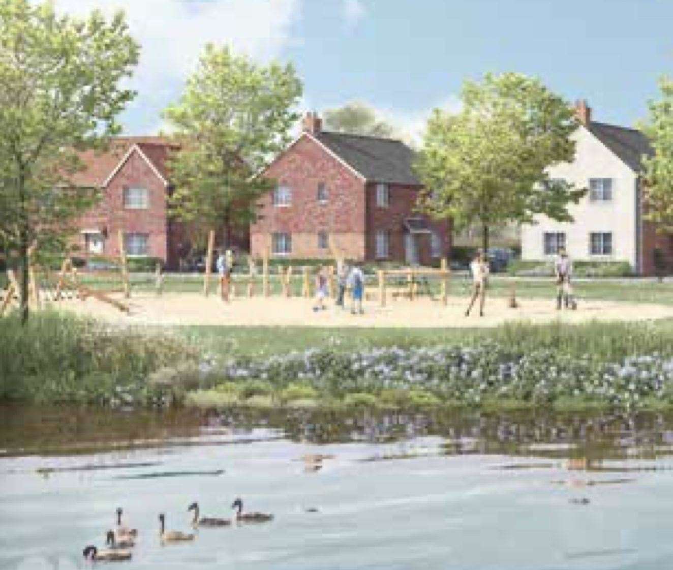 The Wingham estate to be built by developer Dandara would also feature two play areas, a pond, green space and community orchards. Photo: Dandara