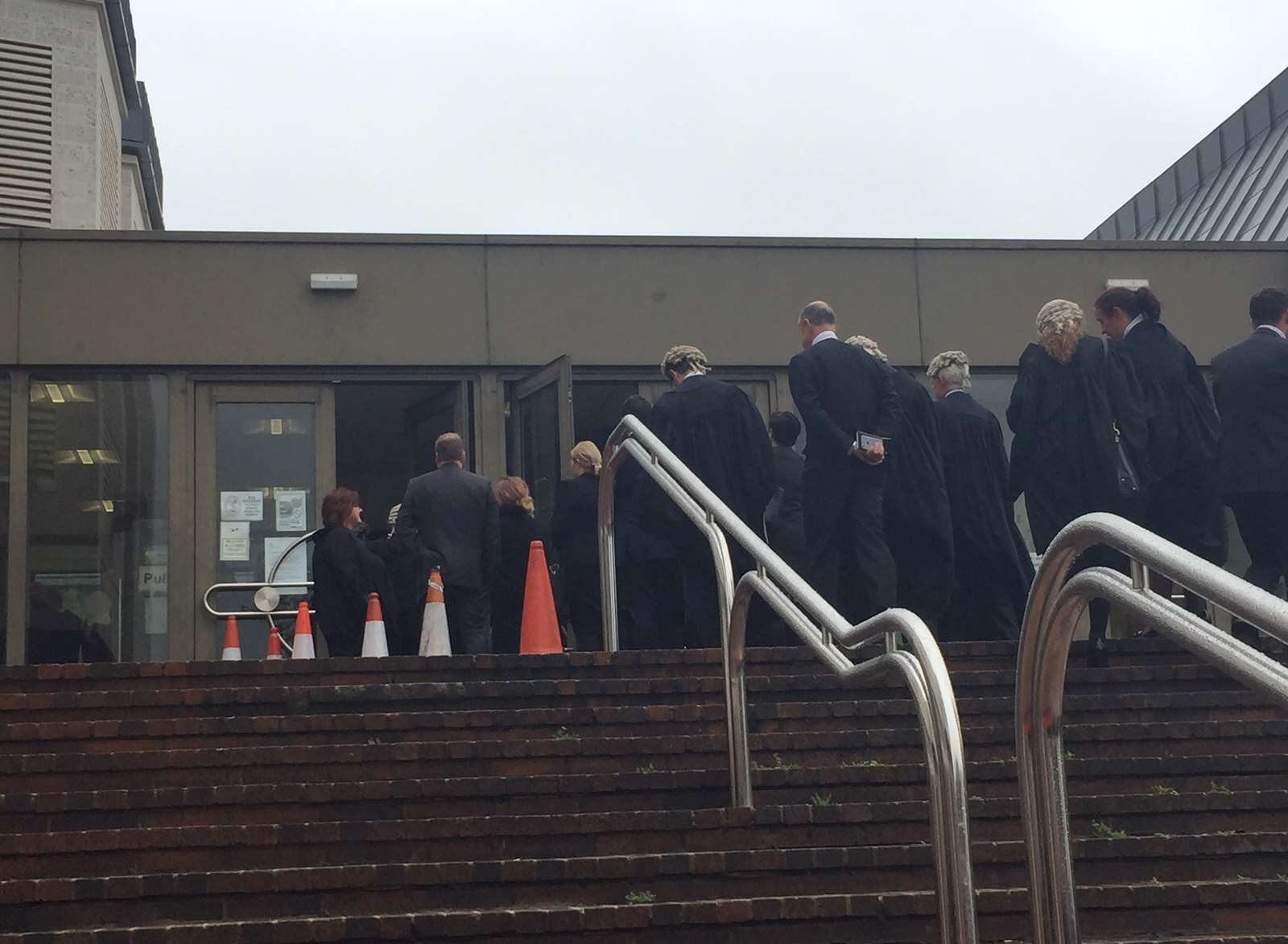 People return to Maidstone Crown Court after the evacuation