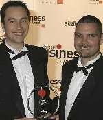 PROUD: Richard Ells (left) and Adrian Reeves with the award