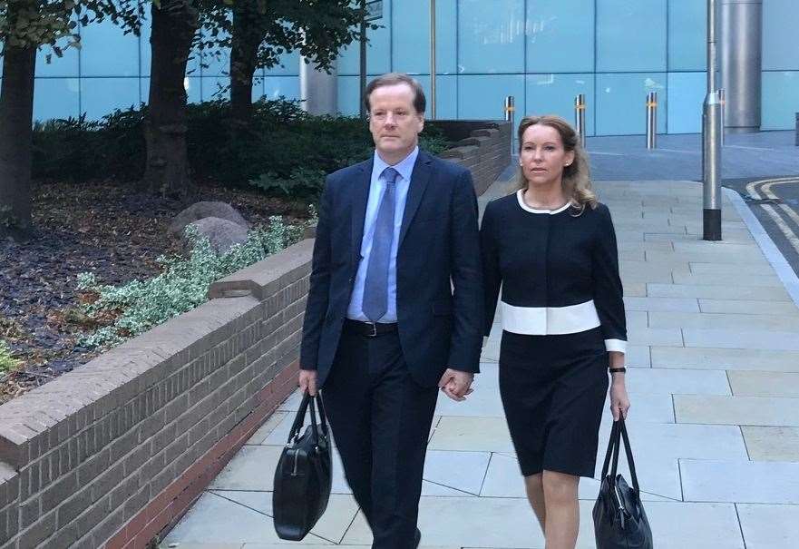 Charlie Elphicke and wife Natalie arrive at Southwark Crown Court