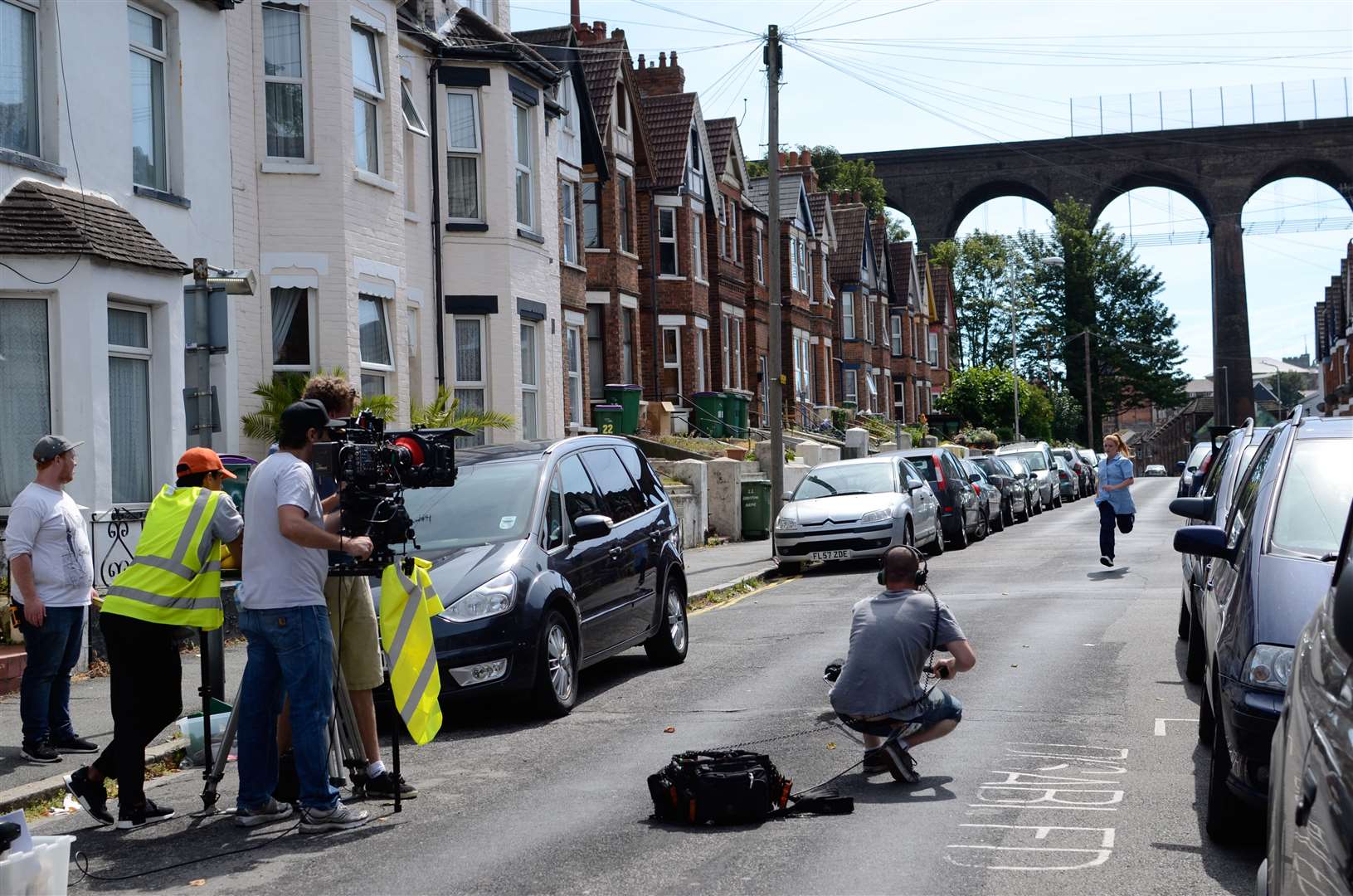 Filming took place in Folkestone and many landscapes can be recognised - such as the viaduct. Picture credit: Seb Garraway