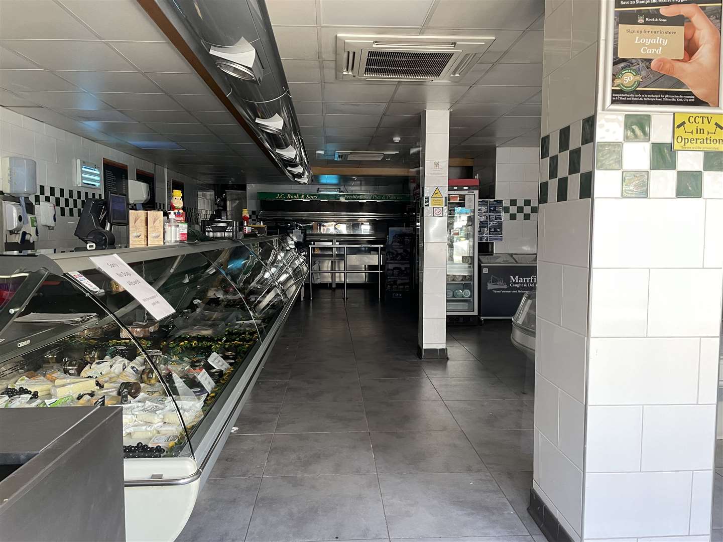 Inside Rooks in Deal, where food was still on display on the day of its closure
