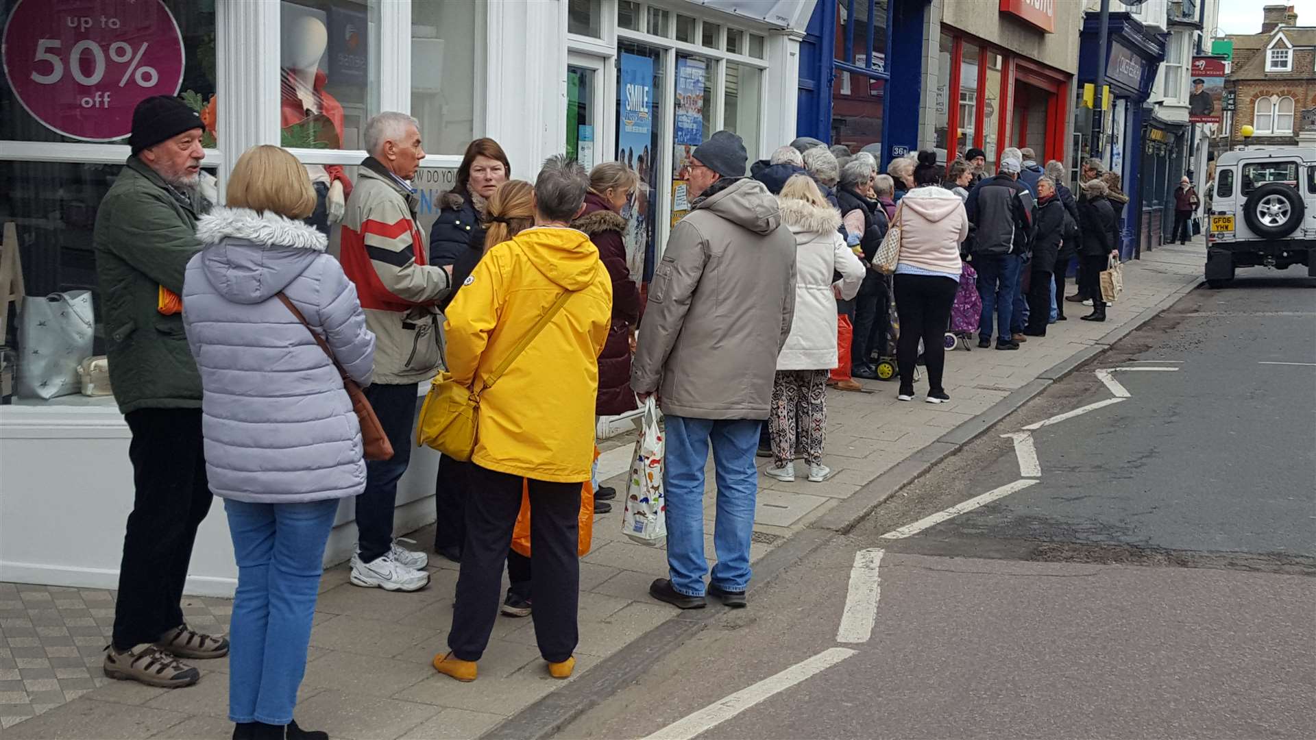 The queue of pensioners outside Iceland in Whitstable