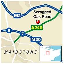 The crash happened at around 7.30am on the Maidstone-bound carriageway. Graphic: Ashley Austen