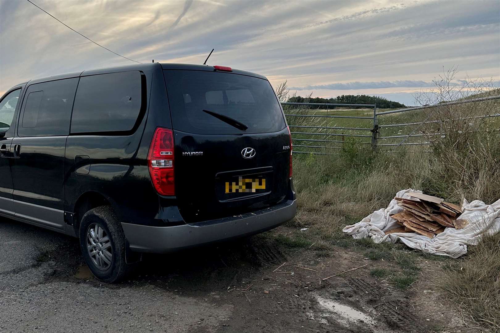 The vehicle that Daniel blocked in which was being used to take rubbish onto Shellness Beach. Picture: Daniel Ward