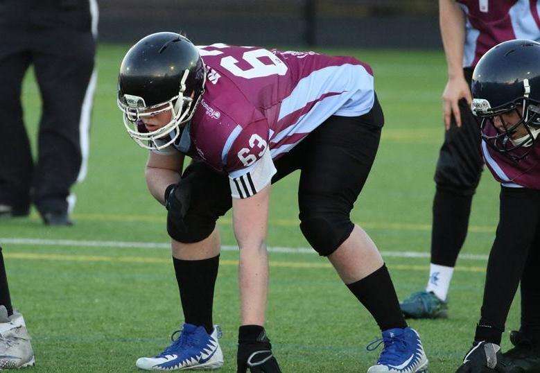 Joe Waller plays on the offensive and defensive line for the Canterbury Chargers