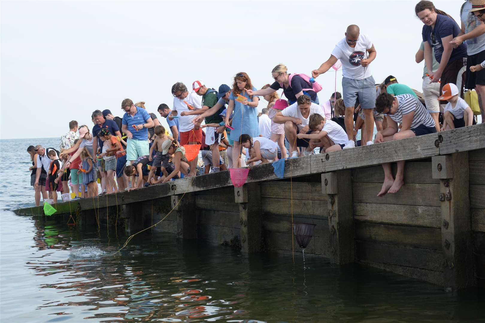 The scene at the Horsebridge for the Oyster Festival Crab Catching Competition on Sunday. Picture: Chris Davey... (3195150)