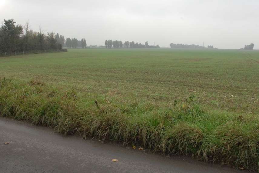 Farmland at North Street, Faversham - the planned site for 38,000 solar panels