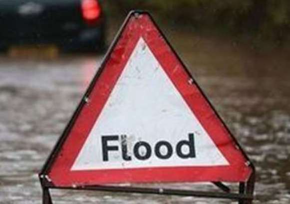 A flood warning is in place in across coastal areas of Kent