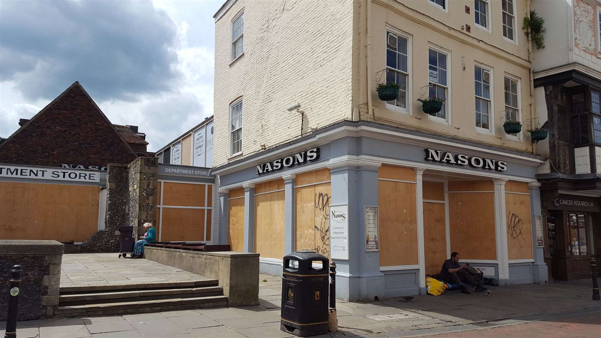 The boarded-up former Nasons department store in High Street, Canterbury