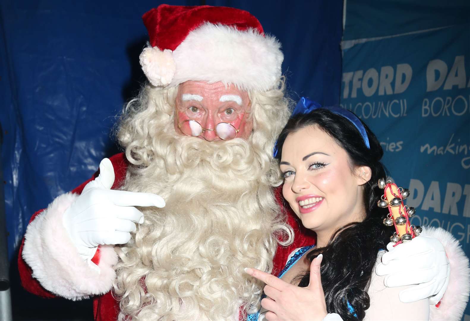 Father Christmas and this year’s panto star Shona McGarty. Picture: Andy Barnes Photography/Dartford Borough Council
