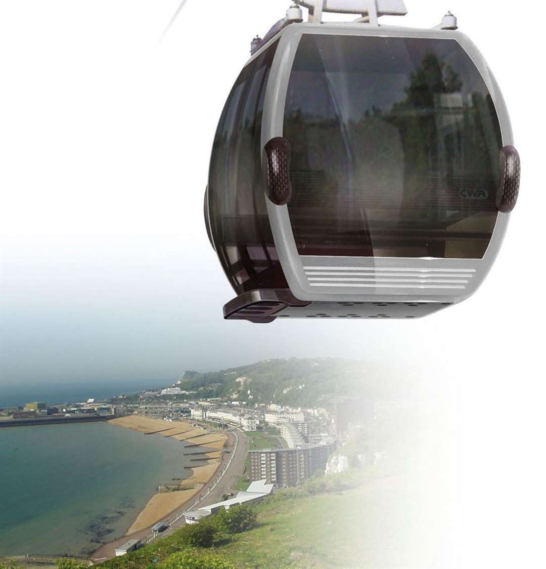 How the cable car could look over Dover. Picture: Andy Steele, CWA Constructions
