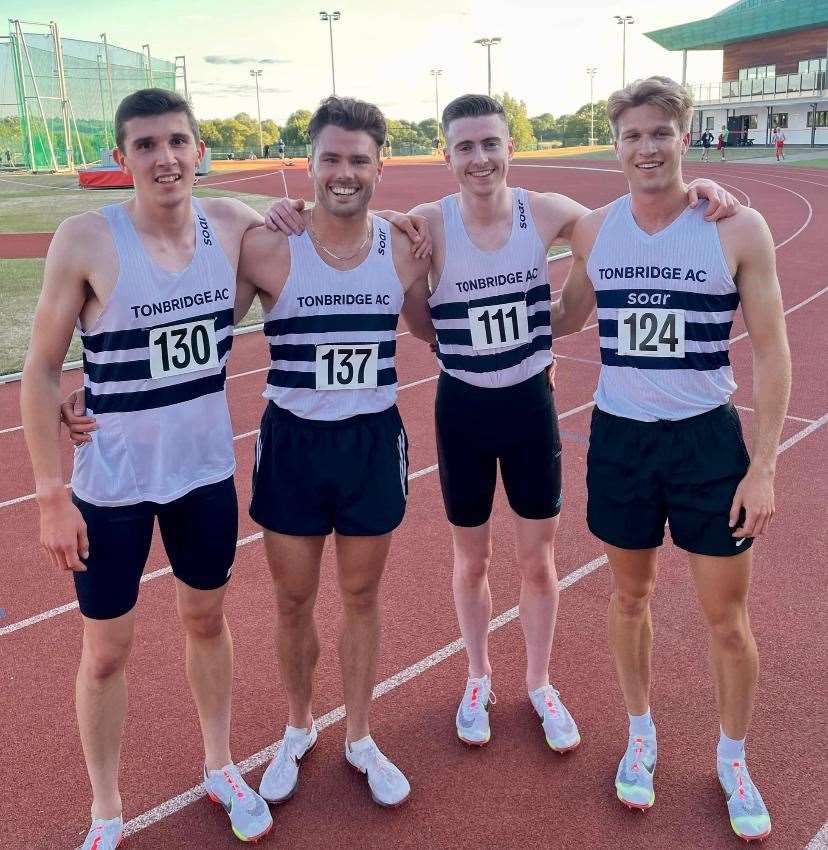 Jordan (left) with Si Coppard, Ben Murphy and Charlie Crick. Picture: Jordan Chambers