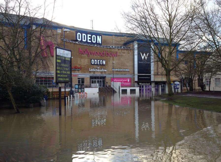 Flooding in Maidstone town centre on Christmas morning