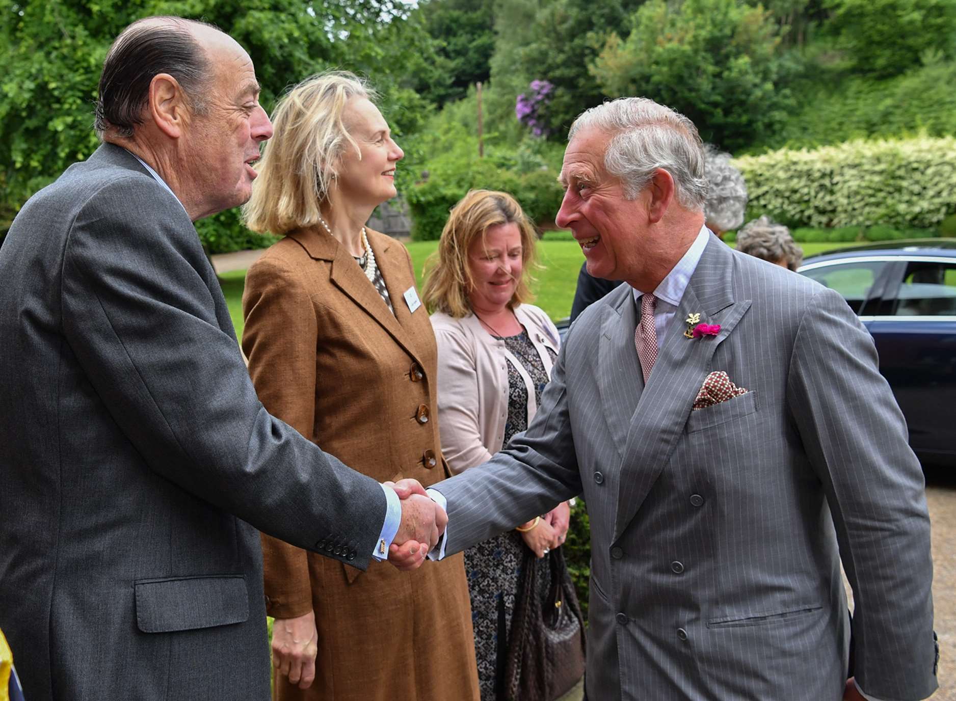 HRH The Prince of Wales being greeted by Sir Nicholas Soames at National Trust property Chartwell in Kent, the family home of Sir Winston Churchill. Photo: Professional Images/@ProfImages
