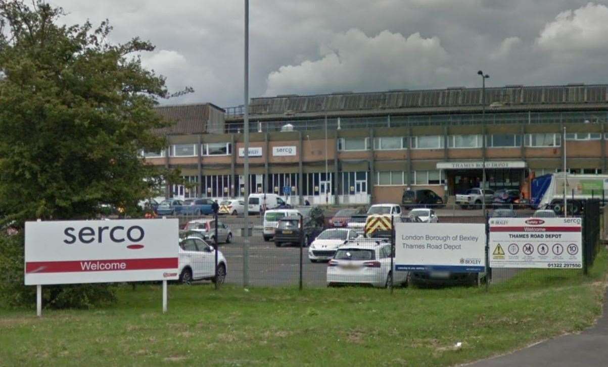 Serco workers who are based at the Thames Road depot near Dartford have taken industrial action. Photo: Google