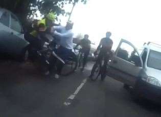 Footage recorded by cyclist Barry Doggett shows the dramatic moment the cyclist was thrown from his bike