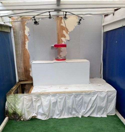 The state of the Sittingbourne carnival float. It needs extensive renovation work after sitting unused for three years