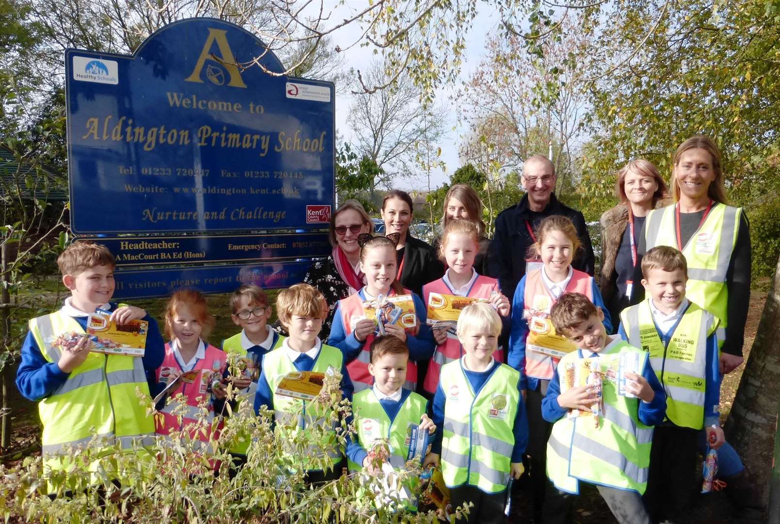 Aldington Primary School have launched a walking bus scheme.