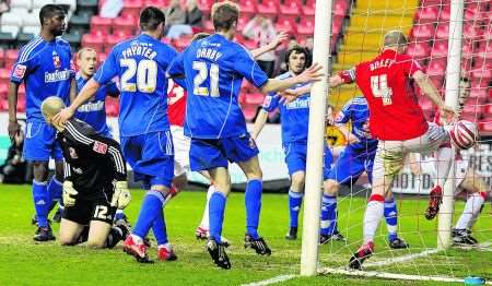 Charlton score their first goal against Swindon on Monday night