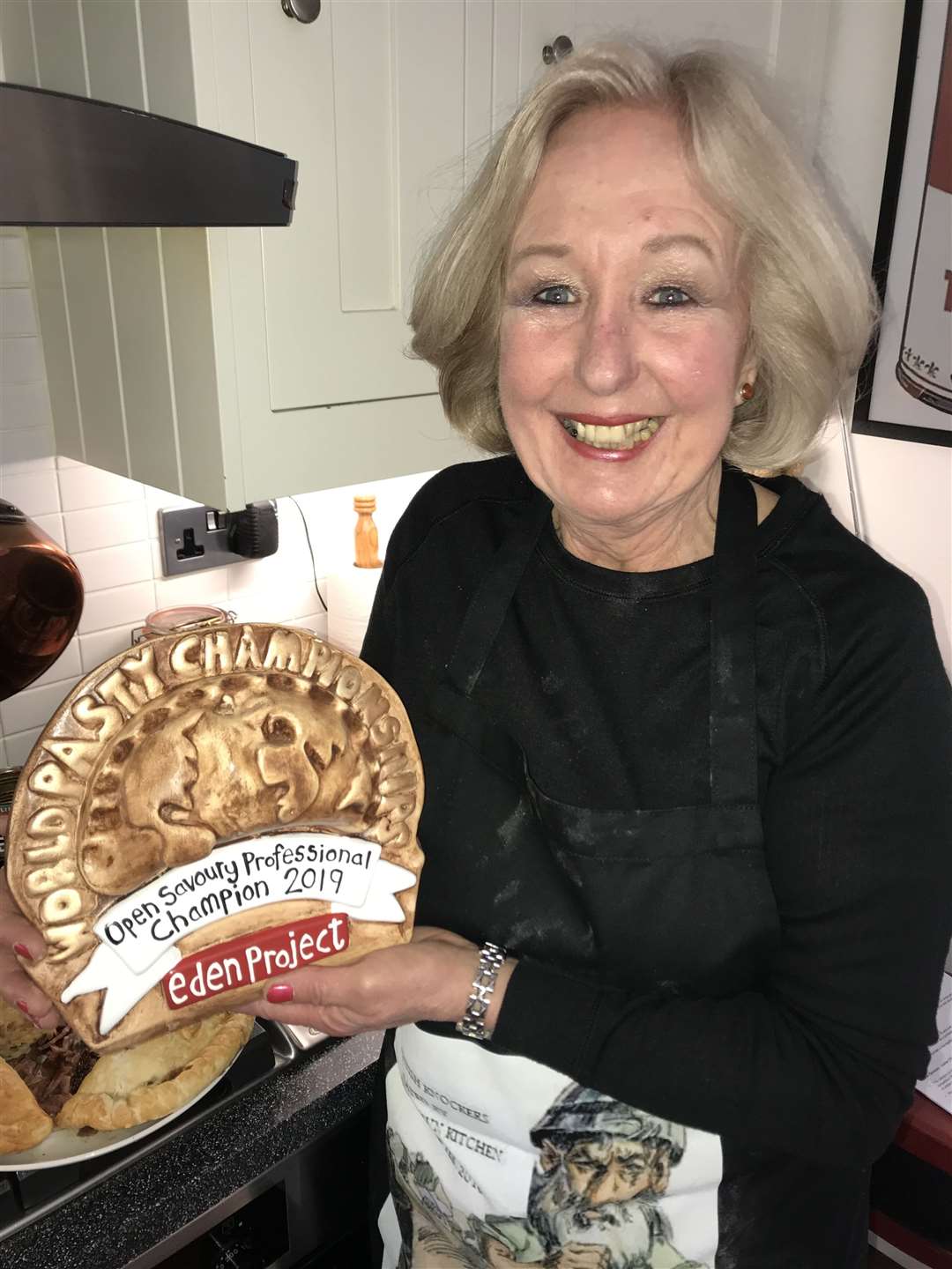 Jill Martin is world champion for her Kentish Knockers. Pictured with her World's Best Pasty trophy