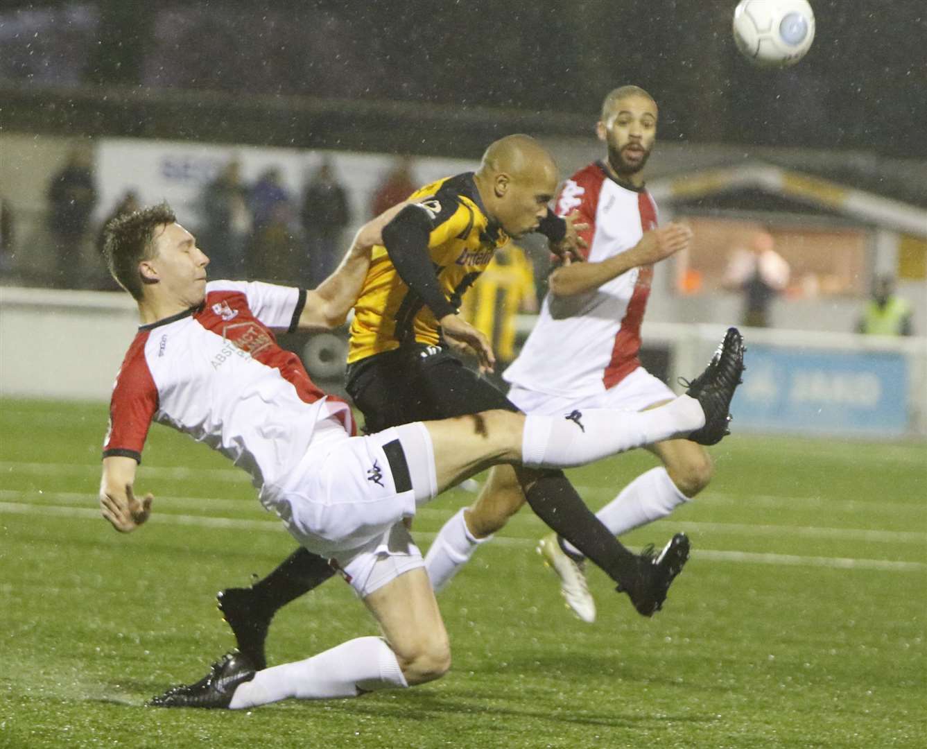 Elliott Romain causes problems for the Woking defence Picture: Andy Jones