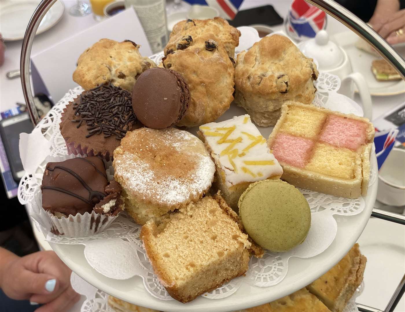 A variety of sandwiches and sweet treats were on offer, along with a cup of tea or two