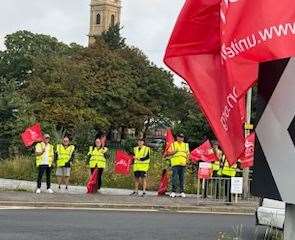Members of Unite union on the picket line as they strike over pay. Picture: Phil Silkstone.