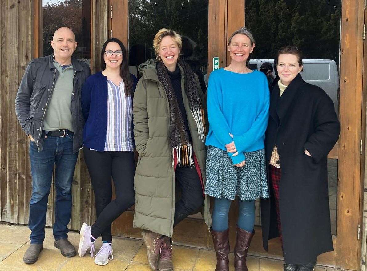 Vegan theatre organisers Terry Thompson and Alison Harris, with Light Root’s Home Education tutors Flo Perrett and Emma Day-Palmer, and parent Kris Tafa. Picture: Terry Thompson